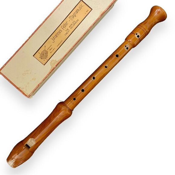 Handmade Germany Johannes-Adler Magnamusic Wood Recorder A:440 Original Box - Picture 3 of 16